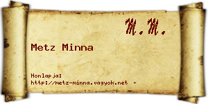 Metz Minna névjegykártya